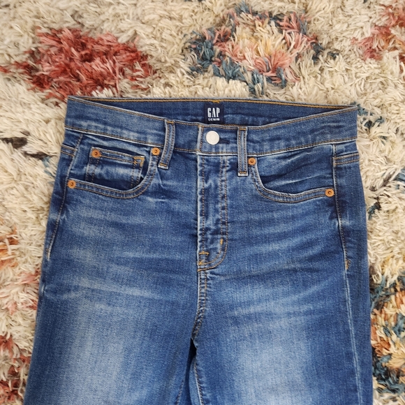 Gap True Skinny High Waisted Rise Jeans Jeggings Casual Basic Denim Cropped - Picture 5 of 11